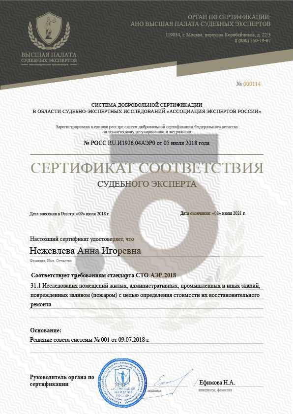 Дипломы и сертификаты эксперта
