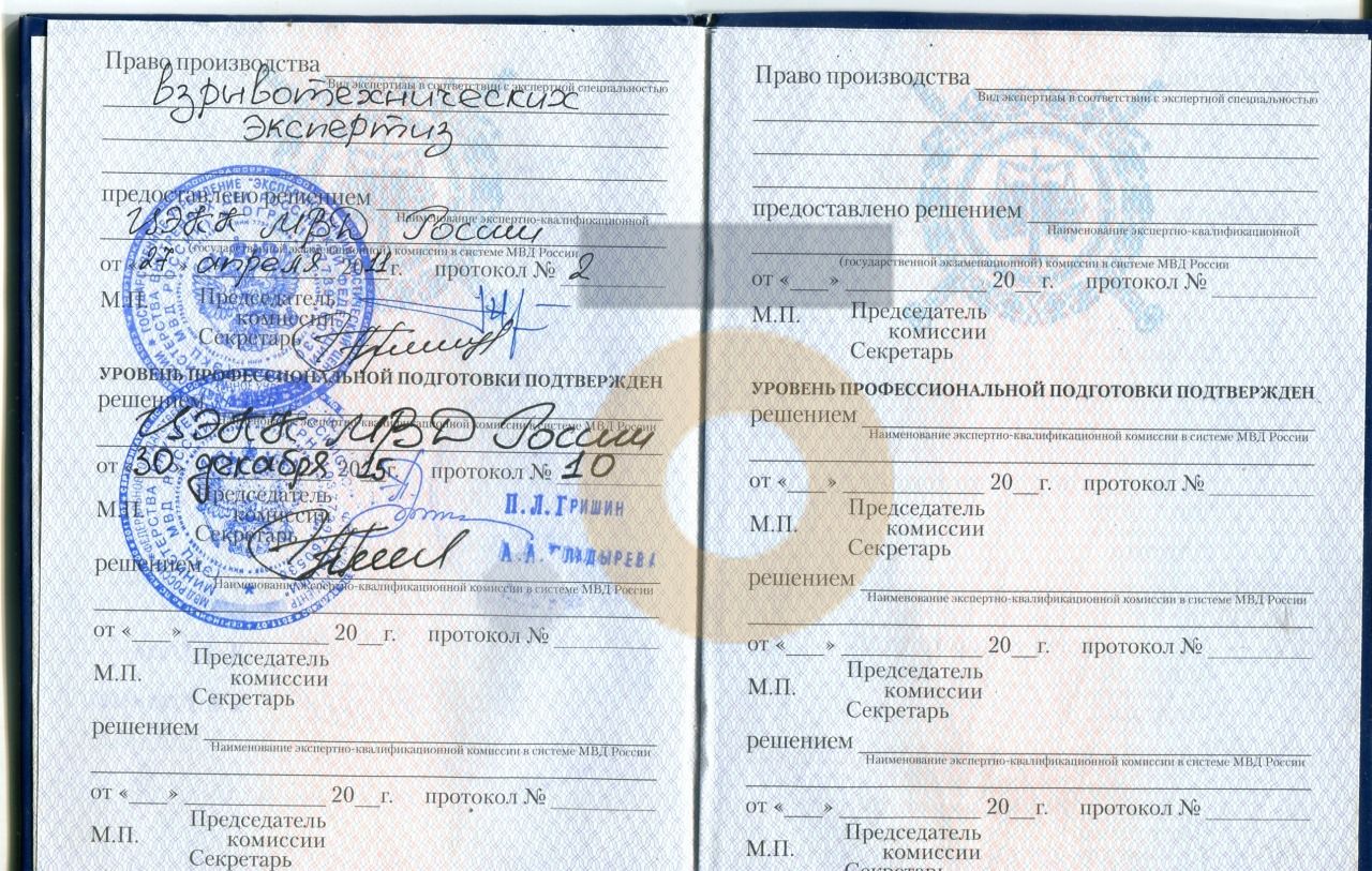 Дипломы и сертификаты эксперта