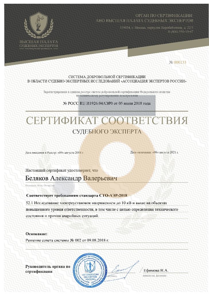 Дипломы и сертификаты эксперта